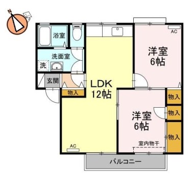 コスモタウンH棟 H205の間取り図