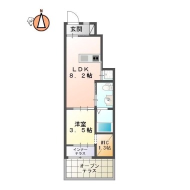 ユニヴァリィII 東吉野B棟 103の間取り図