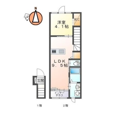 ユニヴァリィII 東吉野B棟 203の間取り図