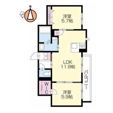 グランドベレオ田宮 102の間取り図