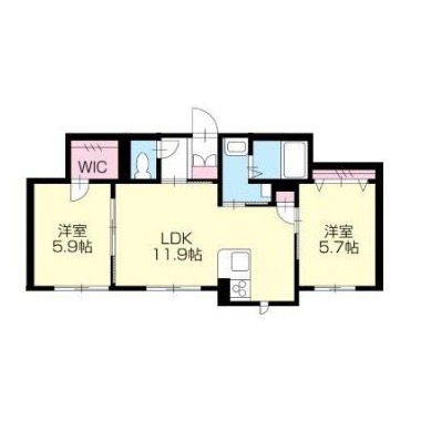 グランドベレオ田宮 302の間取り図