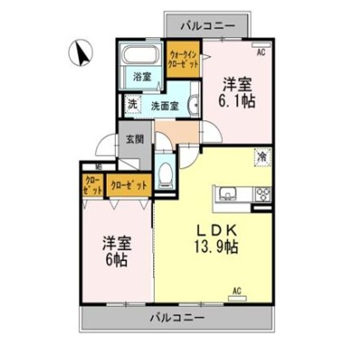 ラフィーナ 202の間取り図