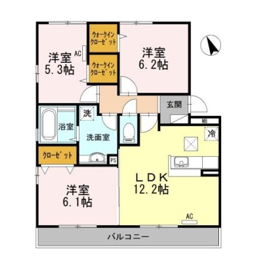 ラフィーナ 203の間取り図