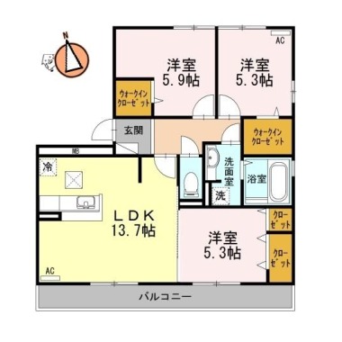 ラフィーナ 301の間取り図