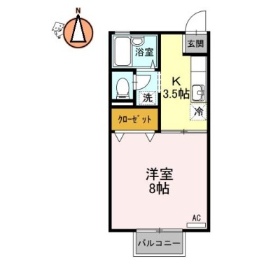 セジュール中吉野A 103の間取り図