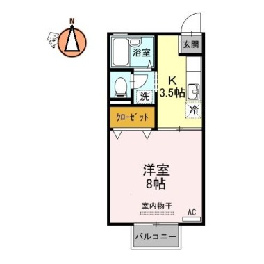 セジュール中吉野A A102の間取り図