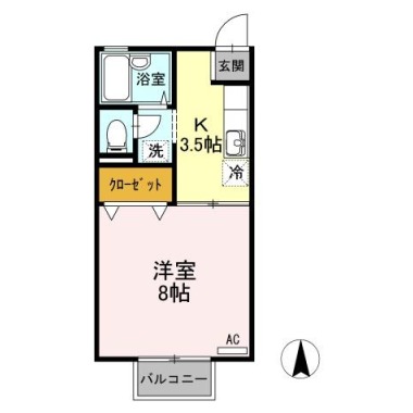 セジュール中吉野A A201の間取り図