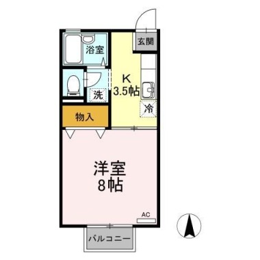 セジュール中吉野A A203の間取り図