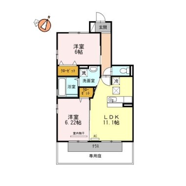 ベイブランシェ A棟 A105の間取り図