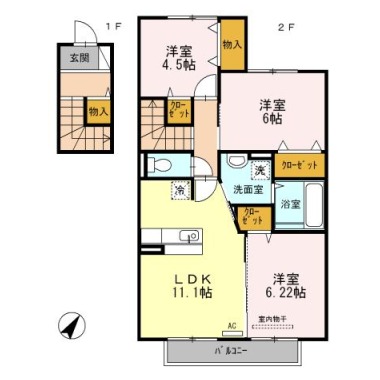 ベイブランシェ A棟 A203の間取り図