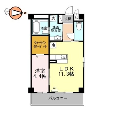 セレーナ沖浜 305の間取り図