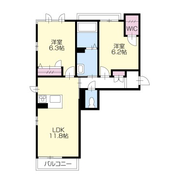 BEREO Comfort Kitashimada A棟 B203の間取り図