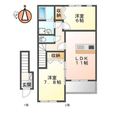 レークサイドI番館 202の間取り図