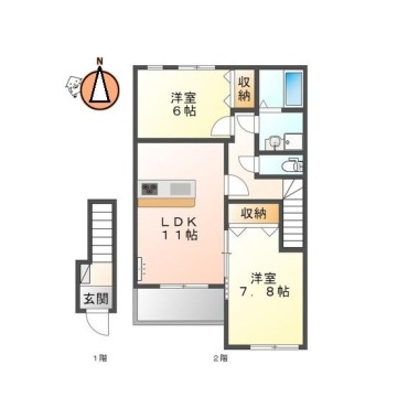 レークサイドI番館 203の間取り図