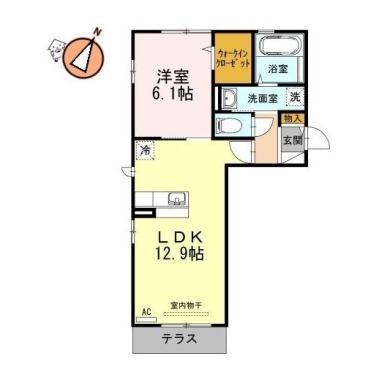 アンソレイエ 303の間取り図