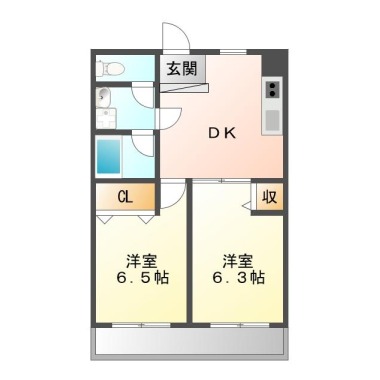 庄町 マンション 2DK 205の間取り図