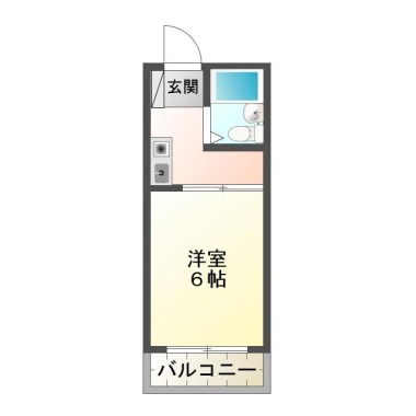 南佐古五番町 マンション 1DK 304の間取り図