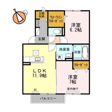 レーベンヒルズ C棟 103の間取り図