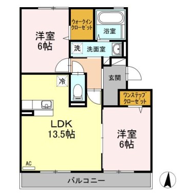 カルチェ Asuka 102の間取り図