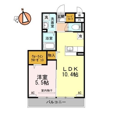 リルシア 202の間取り図