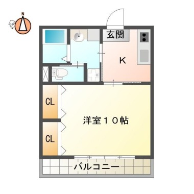 南佐古五番町 アパート 1K 203の間取り図