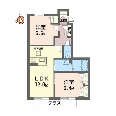 シャーメゾン南田宮 102の間取り図