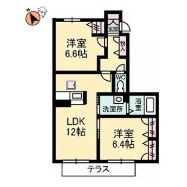 シャーメゾン南田宮 103の間取り図