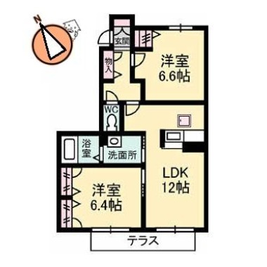 シャーメゾン南田宮 105の間取り図