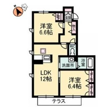 シャーメゾン南田宮 106の間取り図