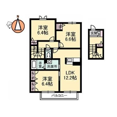 シャーメゾン南田宮 205の間取り図