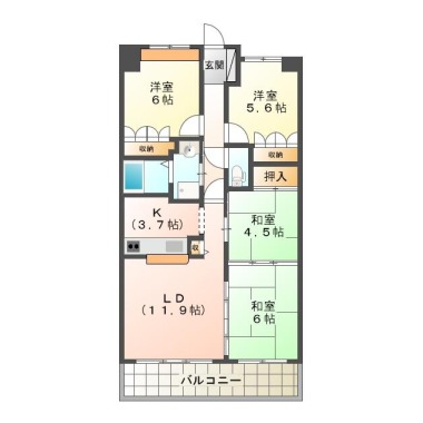 サーパスシティ南末広弐番館 908の間取り図