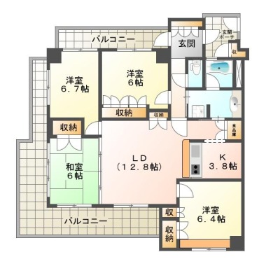 サーパス吉野本町 701の間取り図