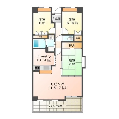 サーパス東吉野 305の間取り図