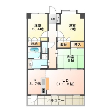 サーパス住吉第二 702の間取り図
