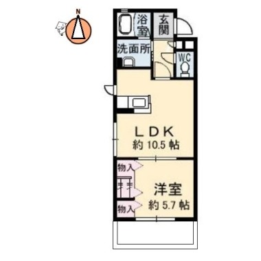 ヒカリハイツC 101の間取り図