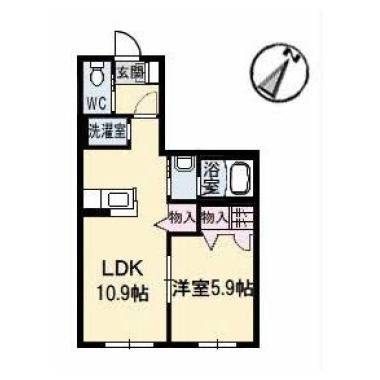 ヒカリハイツC 102の間取り図