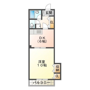 蔵本町 マンション 1DK 305の間取り図