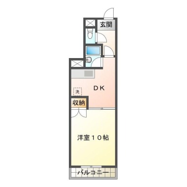 蔵本町 マンション 1DK 401の間取り図