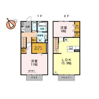 クウラージュ I棟 3の間取り図