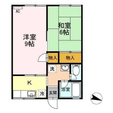 尾方ハイツ 203の間取り図