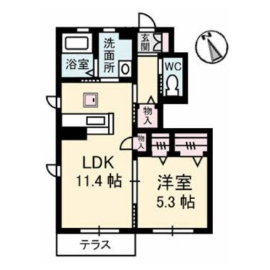 シャーメゾン城西B 102の間取り図