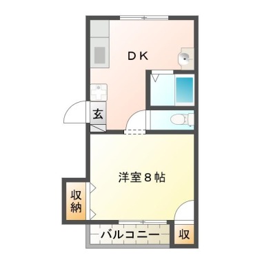 出来島本町 マンション 1DK 301の間取り図