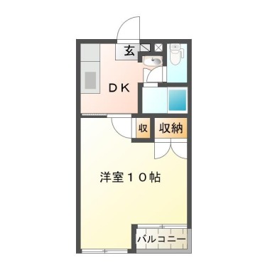 北沖洲 マンション 1DK 102の間取り図