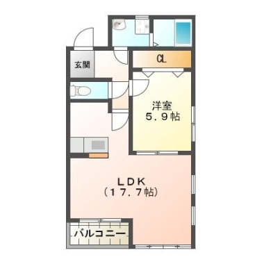 南島田町 マンション 1LDK 101の間取り図