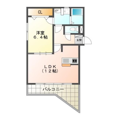南島田町 マンション 1LDK 201の間取り図