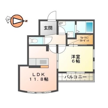 南島田町 マンション 1LDK 205の間取り図