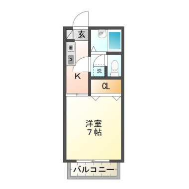 昭和町 アパート 1K 101の間取り図