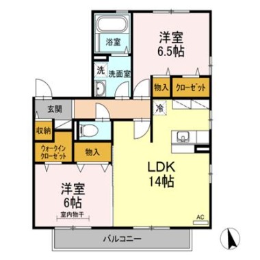 ヴァン・カルチェ B棟 D201の間取り図