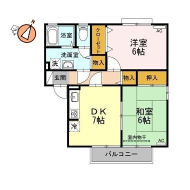 シャトル沖浜 A105の間取り図