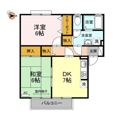 シャトル沖浜 A203の間取り図